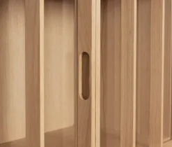 Hübsch Shoji Skab H 170 x B 34 x L 80 cm - MDF/egetræ/glas - Natur/klar