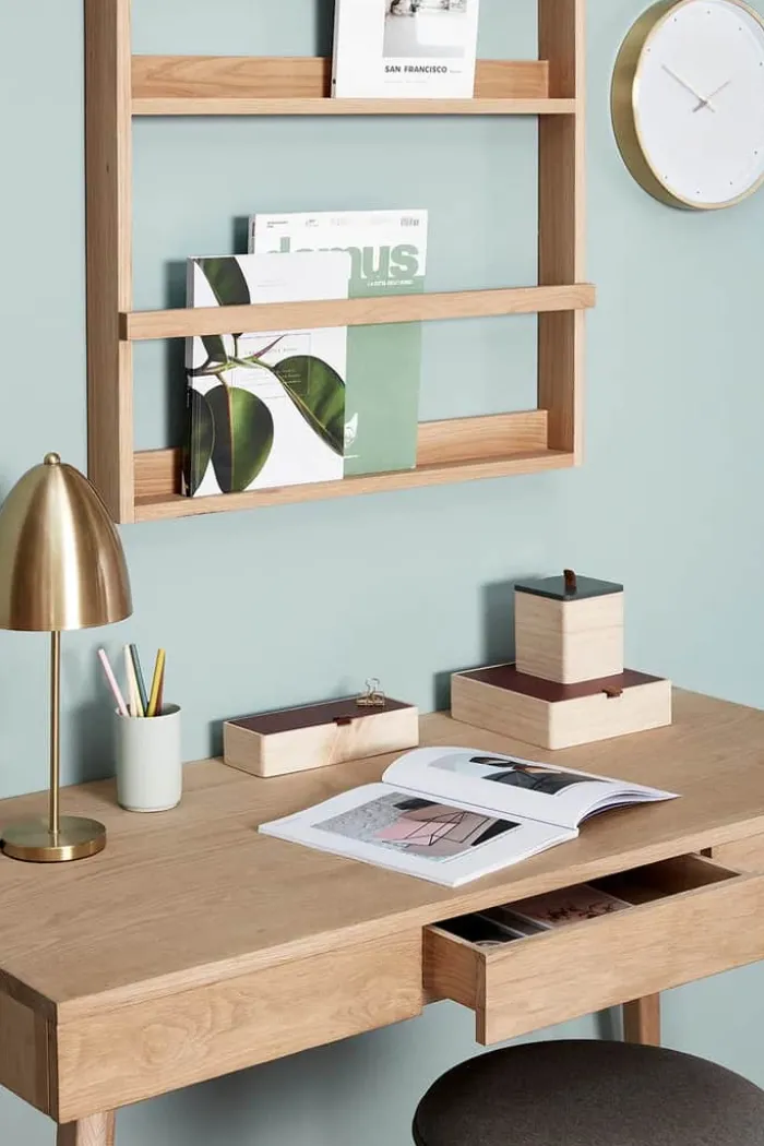 Hübsch Skrivebord H 78 x B 57 x L 120 cm - MDF/egetræ - Natur