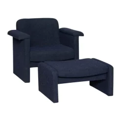 Hübsch Softy Loungestol H 78/35 x B 73/55 x L 96/76 cm - Polyester/akryl - Mørkeblå