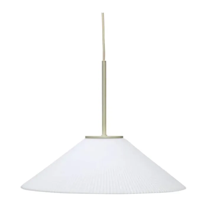 Hübsch Solid Pendel H 158 cm - Glas/jern - Sand/hvid
