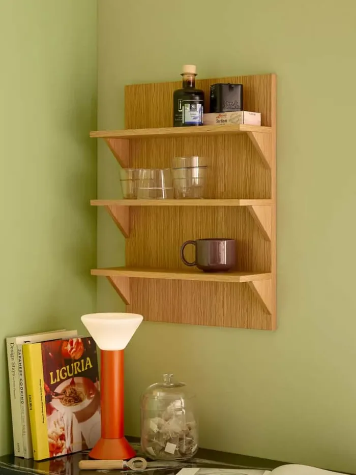 Hübsch Straight Reol H 54 x B 14 x L 40 cm - Egetræsfiner/MDF - Natur