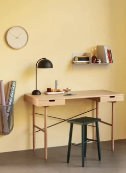 Hübsch Studio Skrivebord H 77 x B 55 x L 120 cm - MDF/egetræ - Natur