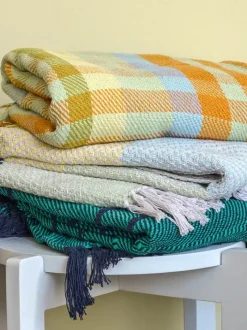 Hübsch Tarta Plaid B 140 x L 200 cm - Bomuld - Gul