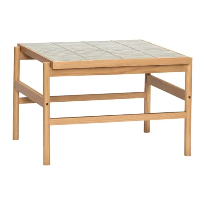 Hübsch Tilit Sofabord H 44 x B 66 x L 60 cm - MDF/egetræ - Natur/mint