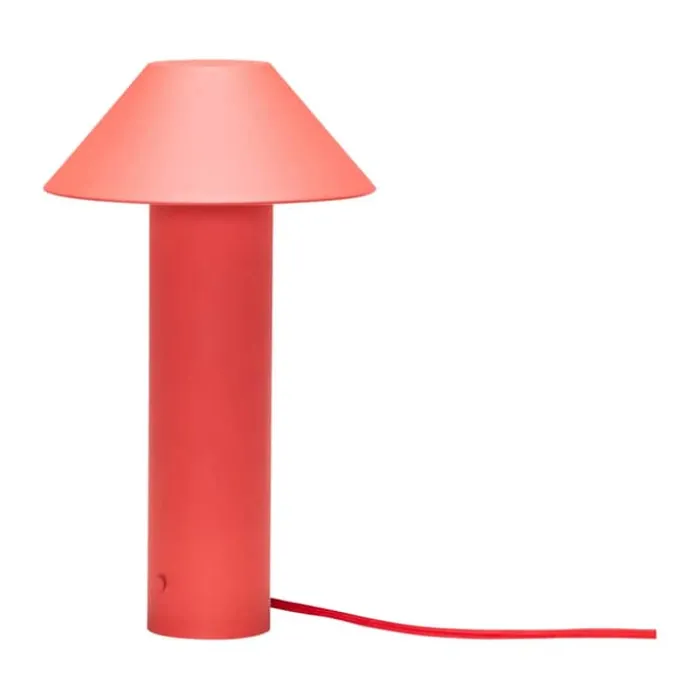 Hübsch Tower Bordlampe Ø 19 x H 32 cm - Jern/polycarbonat - Rød