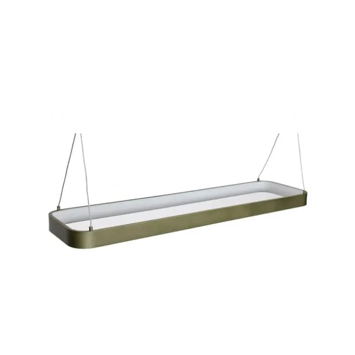 Hübsch Tube Pendel H 4 cm - Aluminium/silikone - Mørkegrøn/metalisk