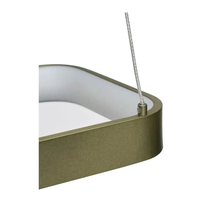Hübsch Tube Pendel H 4 cm - Aluminium/silikone - Mørkegrøn/metalisk