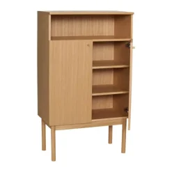 Hübsch Ulterior Skab H 135 x B 44 x L 80 cm - MDF/egetræ - Natur