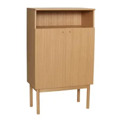 Hübsch Ulterior Skab H 135 x B 44 x L 80 cm - MDF/egetræ - Natur