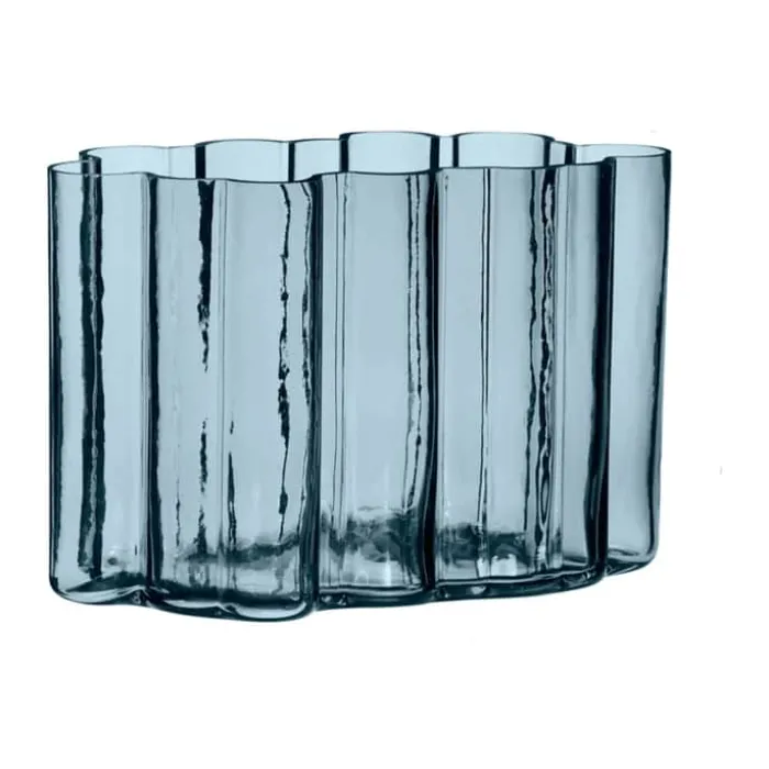 Hübsch Umber Vase H 20 x B 16 x L 30 cm - Glas - Blå