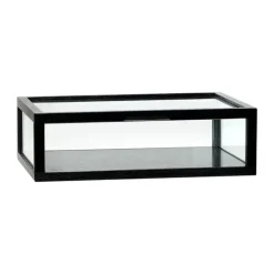 Hübsch View Æske H 12 x B 30 x L 40 cm - Asketræ/glas - Sort
