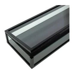 Hübsch View Æske H 12 x B 30 x L 80 cm - Asketræ/glas - Sort