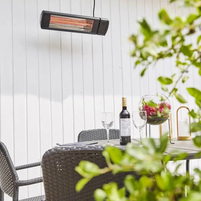 HEAT1 Terrassevarmer ECO high-line 1500 watt - Ultra Low Glare Plus - Sort