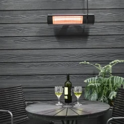 HEAT1 Terrassevarmer ECO high-line 1500 watt - Ultra Low Glare Plus - Sort