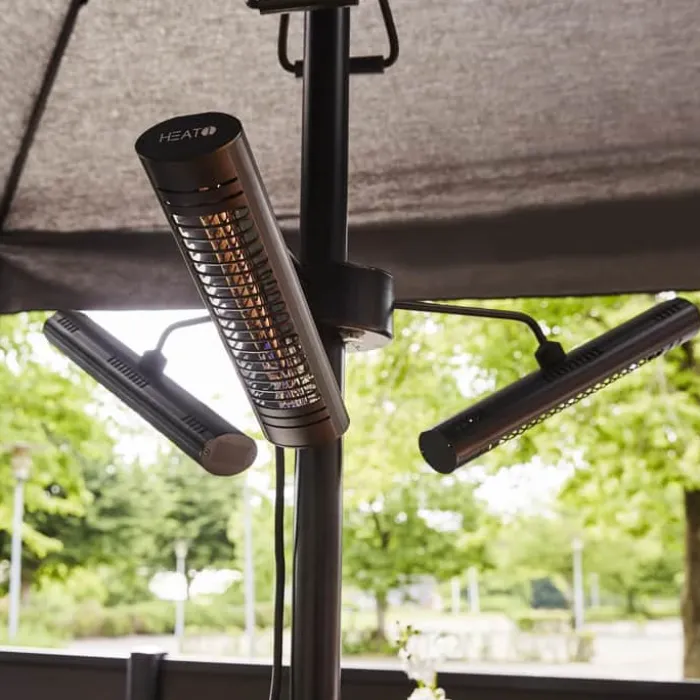 HEAT1 Terrassevarmer til parasol 3 x 670 Watt - Sort
