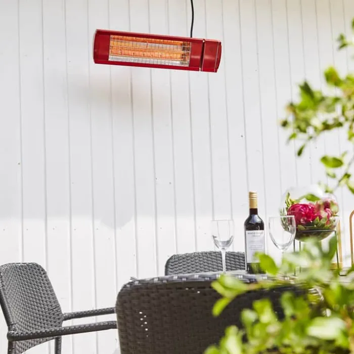 HEAT1 Terrassevarmer til væg 2000 Watt - Rød