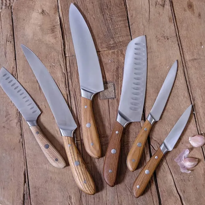 Heirol Albera Santokukniv L 18 cm - Stål/asketræ