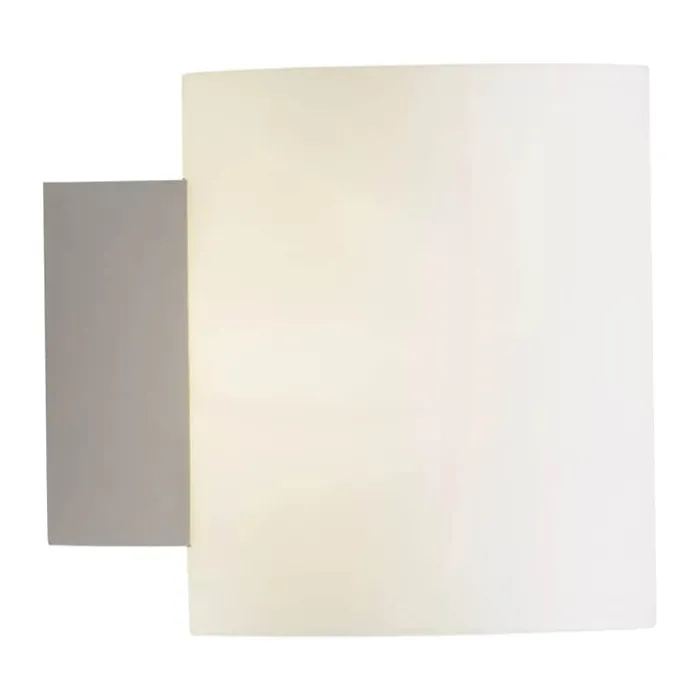 Herstal Evoke Væglampe Ø 10 x H 12 cm - Metal/glas - Hvid/opal