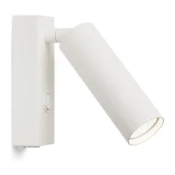 Herstal Pipeline Væglampe Ø 4 x H 12,5 cm - Metal - Mat Hvid