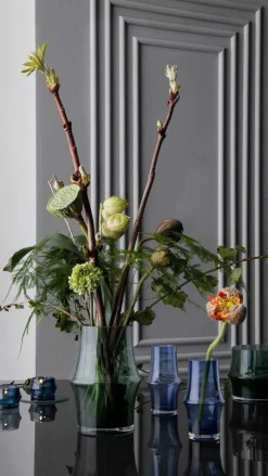 Holmegaard ARC Vase H 21 cm - Mundblæst glas - Mørke grøn