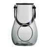 Holmegaard Design with Light Lanterne H 16 x Ø 10,3 cm - Glas/læder - Smoke