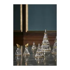 Holmegaard Fairytales Juletræ H 19 cm - Håndpresset glas - Klar/guld