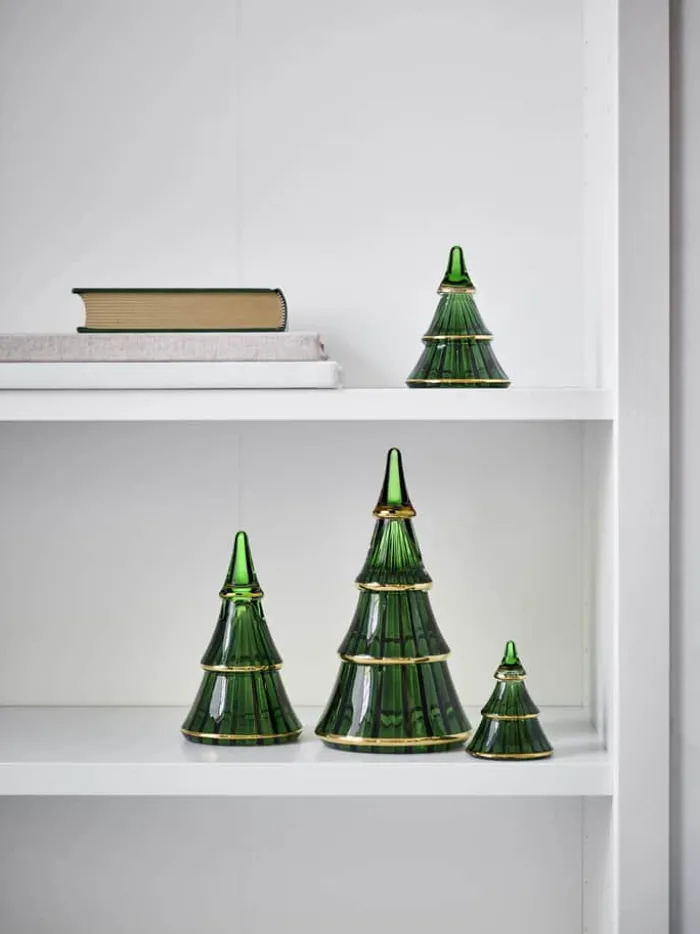 Holmegaard Fairytales Juletræ H 7,5 cm - Glas - Grøn/guld