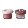 Holmegaard Soma Fyrfadsstage - 2 stk. Ø 7,5 x H 5 cm - Glas - Rosa/Terracotta