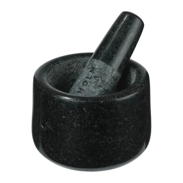 Holm Morter 12 cm - Granit - Grå/Sort