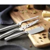 Holm Ostebræt -m. 3 knive Rustfrit stål/akacie - Natur/Sølv