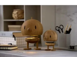 Hoptimist Bumble - LED Lampe Str. L - Egetræ/stål - Brun