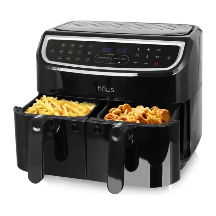 Hâws Dobbelt Airfryer 2 x 4,5 liter - 2400 watt - AIR Finish-funktion