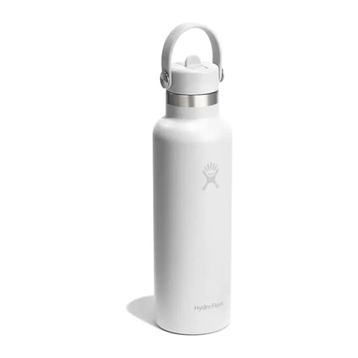 Hydro Flask Flex Straw Termodrikkedunk 621 ml - Rustfrit stål - Hvid