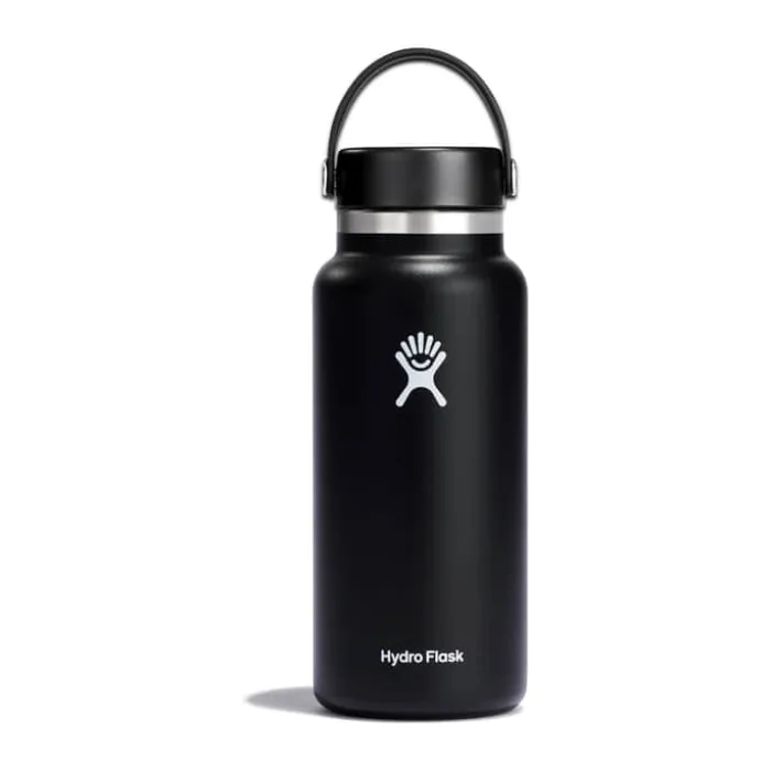 Hydro Flask Wide Mouth Flex Termodrikkedunk 946 ml - Rustfrit stål - Sort