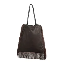 Imerco Home Taske m. frynser H 40 x B 37 cm - Polyester - Brun