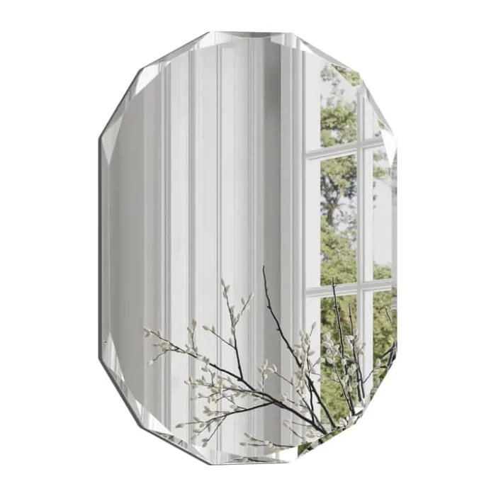 Incado Diamond Spejl H 90 x B 60 cm - Spejlglas/MDF - Sølvfarvet
