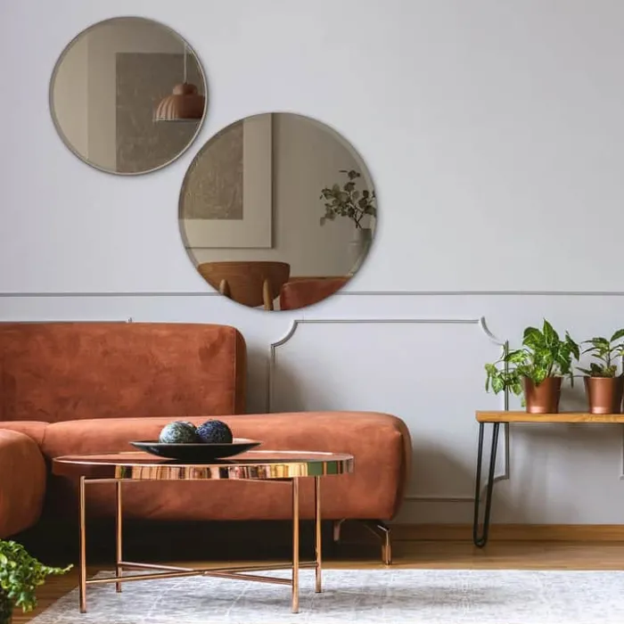Incado Rundt Spejl Ø 60 cm - Spejlglas/MDF - Dark bronze