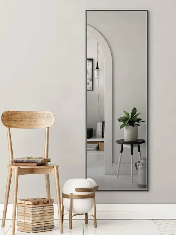 Incado Spejl H 120 x B 40 cm - Glas/aluminium - Sort