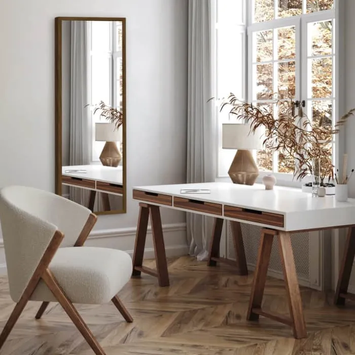 Incado Spejl H 160 x B 55 cm - Spejlglas/egetræ/MDF - Brun