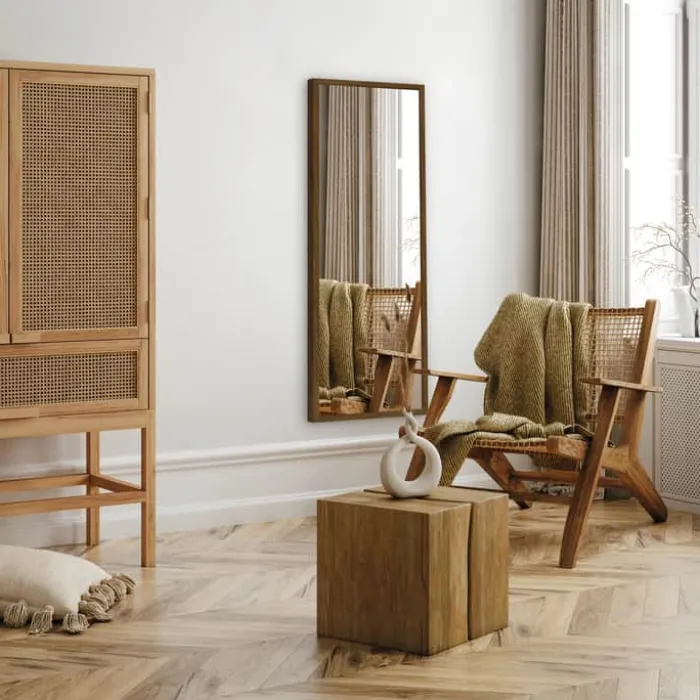 Incado Spejl H 160 x B 55 cm - Spejlglas/egetræ/MDF - Brun