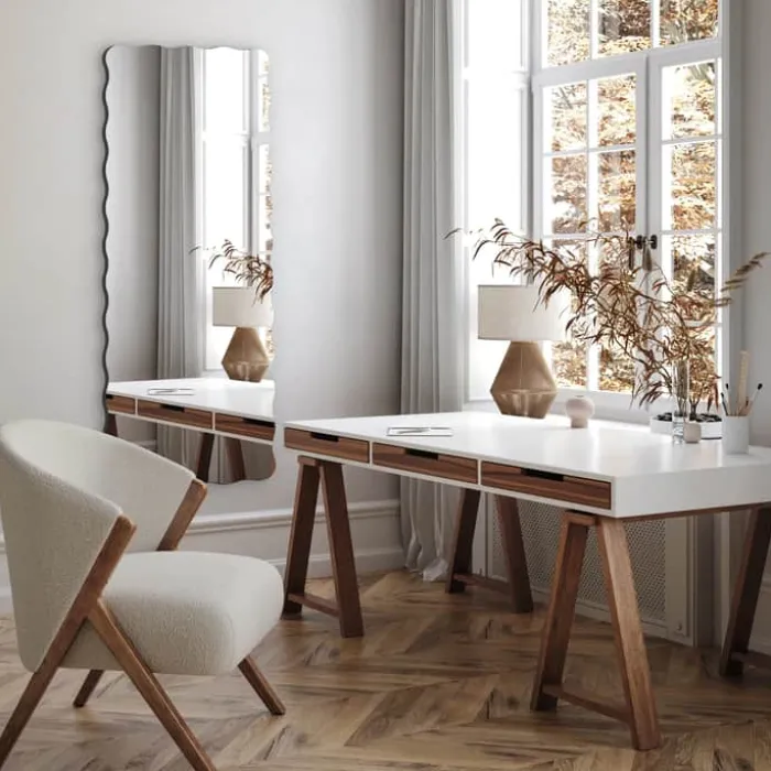 Incado Twiggy Spejl H 140 x B 55 cm - Spejlglas/MDF - Sølvfarvet