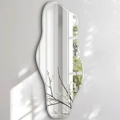 Incado Wave Spejl H 160 x B 80 cm - Spejlglas - Sølvfarvet