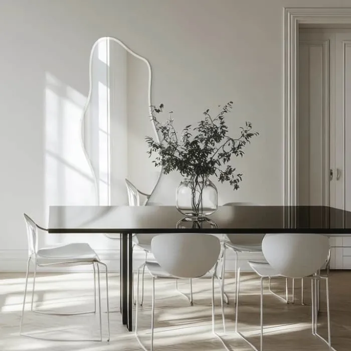 Incado Wave Spejl H 160 x B 80 cm - Spejlglas - Sølvfarvet