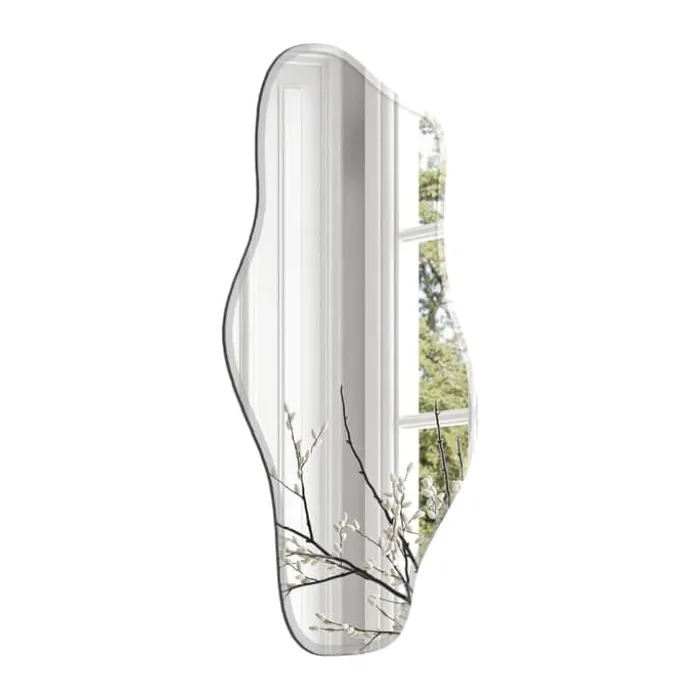 Incado Wave Spejl H 160 x B 80 cm - Spejlglas - Sølvfarvet