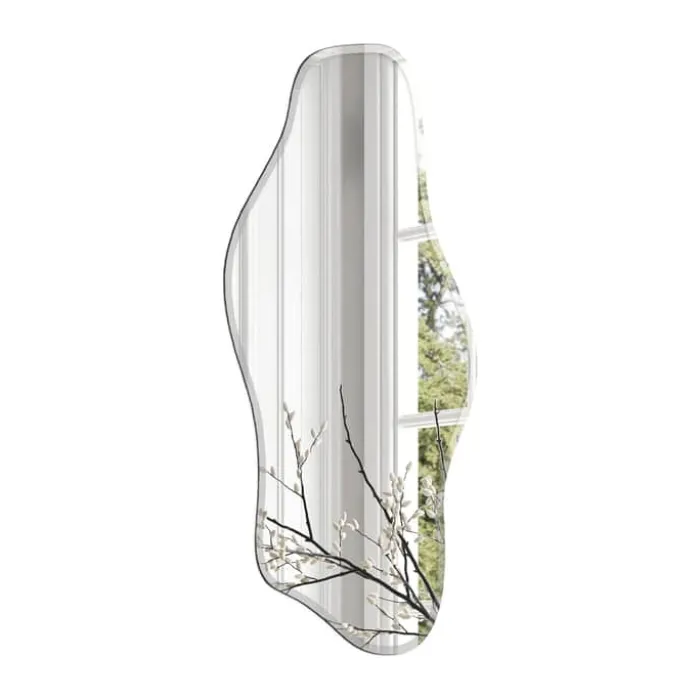 Incado Wave Spejl H 80 x B 40 cm - Spejlglas - Sølvfarvet