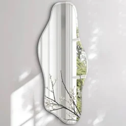 Incado Wave Spejl H 80 x B 40 cm - Spejlglas - Sølvfarvet