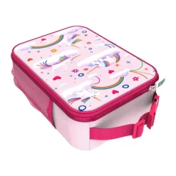 Ion8 Madkasse - Enhjørning H 9 x B 20 x L 27 cm - PES/Epe - Lyserød/rosa