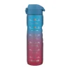 Ion8 Motivational Drikkeflaske 1 liter - PP-plast/silikone - Blå/pink
