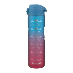 Ion8 Motivational Drikkeflaske 1 liter - PP-plast/silikone - Blå/pink