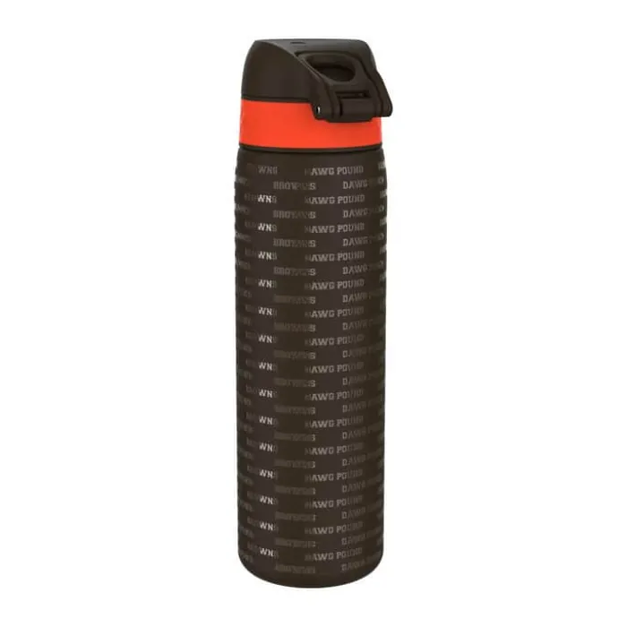 Ion8 NFL Drikkeflaske - Cleveland Browns 0,6 liter - Rustfrit stål/pp-plast - Sort